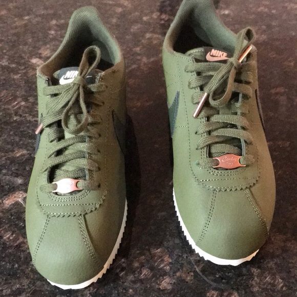 nike cortez olive green